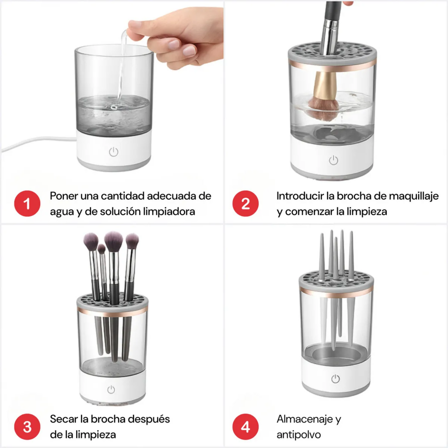 Limpiador Sónico de Brochas Maquillaje