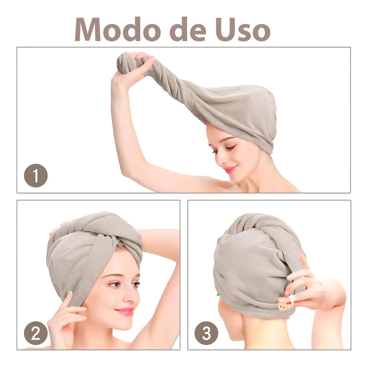 Gorra de ducha plush secado rápido