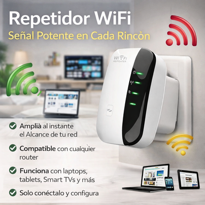 Amplificador y repetidor de señal Wi-Fi