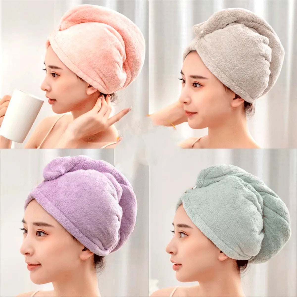 Gorra de ducha plush secado rápido