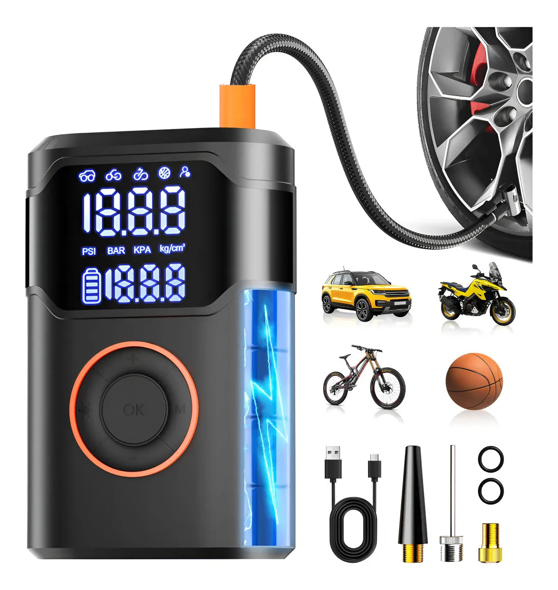 Compresor para neumáticos portátil