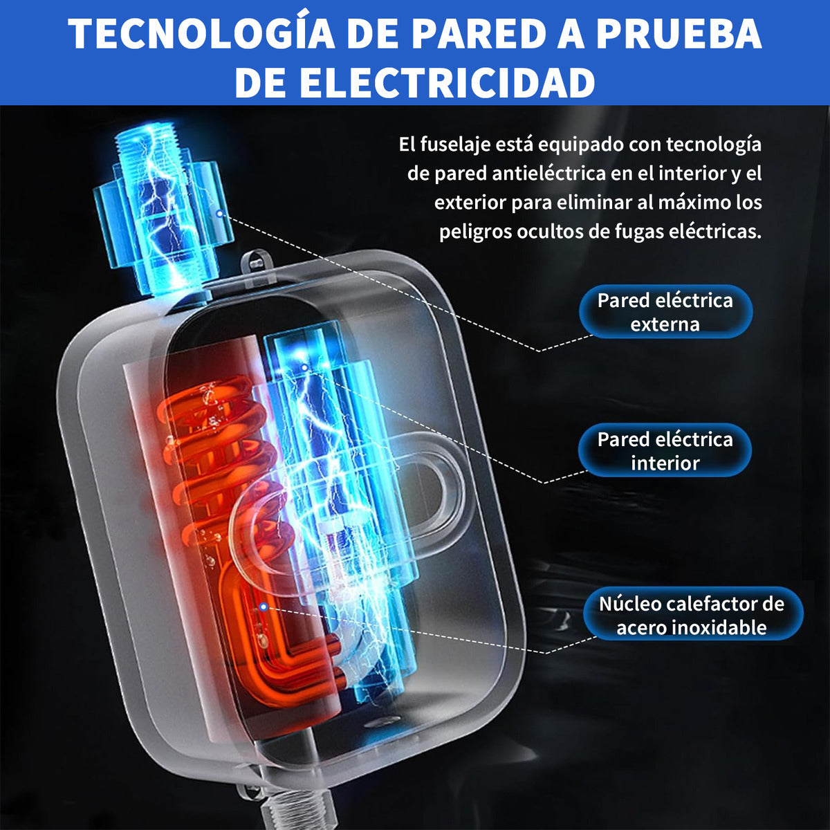 Calentador de Agua Instantáneo con Ajuste de Ducha